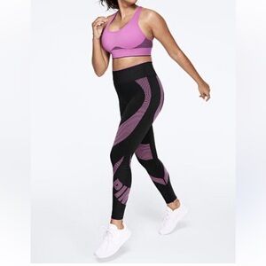 PINK Yoga Pant High Waist Full Length Athletic EUC Black/Pink  XS
